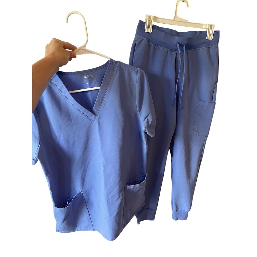 Mandala women's Scrub set heathered Ceil Blue size S/SP